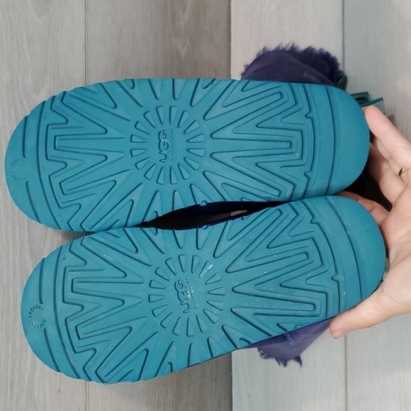 Ugg Australia Women Bailey Bow Bloom LI Ankle Leather Sheepskin Boots shoes sz 5 - Picture 10 of 15